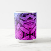 モノクロ葉っぱ模様  コーヒーマグカップ (中央)