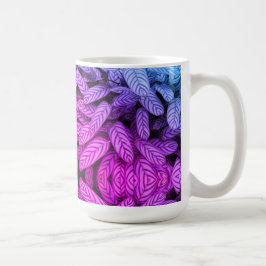モノクロ葉っぱ模様 コーヒーマグカップ