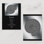 モノクロ螺線形のグラフィック 名刺 (正面/裏面)
