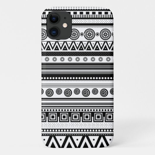 モノクロ装飾アステカ模様 Case-Mate iPhoneケース (裏面)