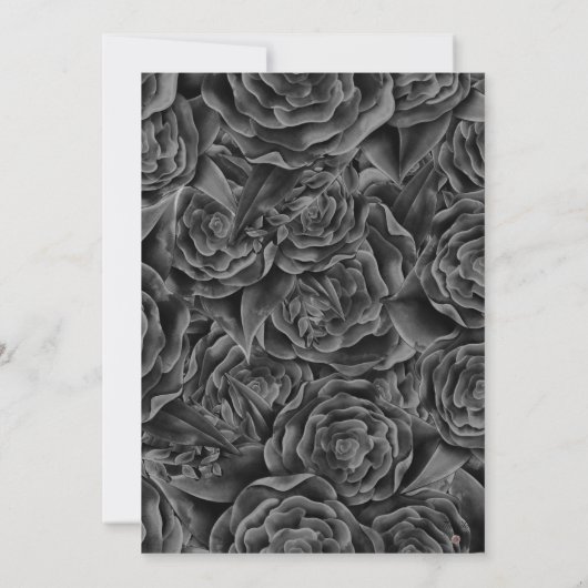 モノクロ誕生日招待状 – 白黒 招待状 (裏面)