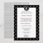 モノクロ赤ちゃんシャワー 招待状 (正面/裏面)