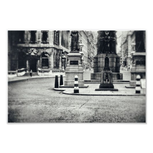 モノクロ通りビューエンシェントシティロードヨーロッパ フォトプリント            (正面)