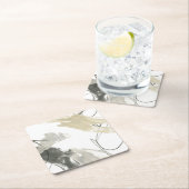 モノクロ運動量 スクエアペーパーコースター (インサイチュ)