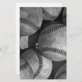 モノクロ野球 便箋 (正面/裏面)