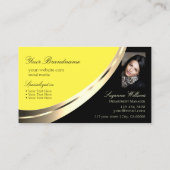 モノクロ金ゴールドデコール（モノグラムと写真） 名刺 (裏面)