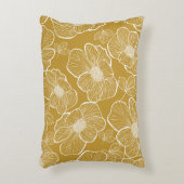 モノクロ金ゴールドフローラ:抽象芸術シームレス アクセントクッション (正面(垂直))