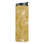モノクロ金ゴールドフローラ:抽象芸術シームレス タンブラー (回転左)