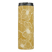モノクロ金ゴールドフローラ:抽象芸術シームレス タンブラー (裏面)