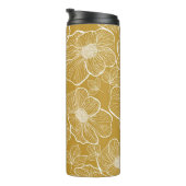 モノクロ金ゴールドフローラ:抽象芸術シームレス タンブラー (回転右)
