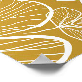 モノクロ金ゴールドフローラ:抽象芸術シームレス ポスター (角)