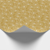 モノクロ金ゴールドフローラ:抽象芸術シームレス ラッピングペーパー (角)