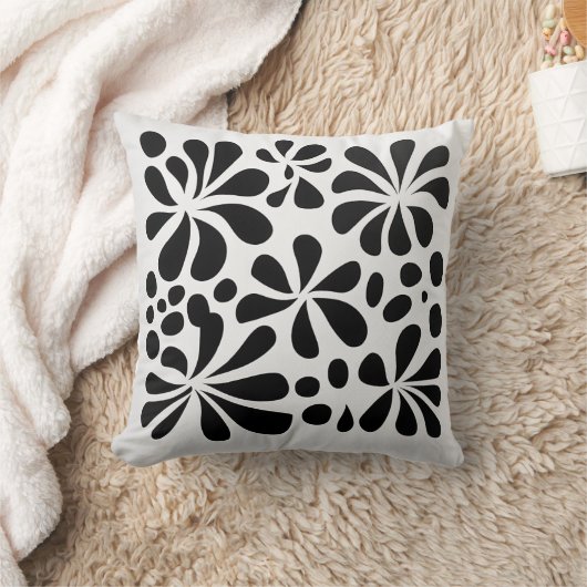 モノクロ開花枕 クッション (ブランケット)
