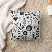 モノクロ開花 クッション (ブランケット)