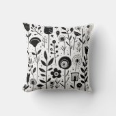モノクロ開花 クッション (正面)