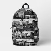 モノクロ陛下：高地カウフォトコラージュ プリントバックパック (正面)