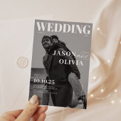 モノクロ雑誌表紙リハーサルディナー 招待状