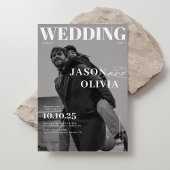 モノクロ雑誌表紙リハーサルディナー 招待状