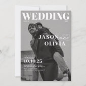 モノクロ雑誌表紙リハーサルディナー 招待状 (正面)