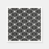 モノクロ雪星のお祭り柄パーティー紙 スタンダードカクテルナプキン (正面)