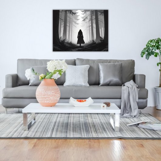 モノクロ静謐な森の散歩 ポスター