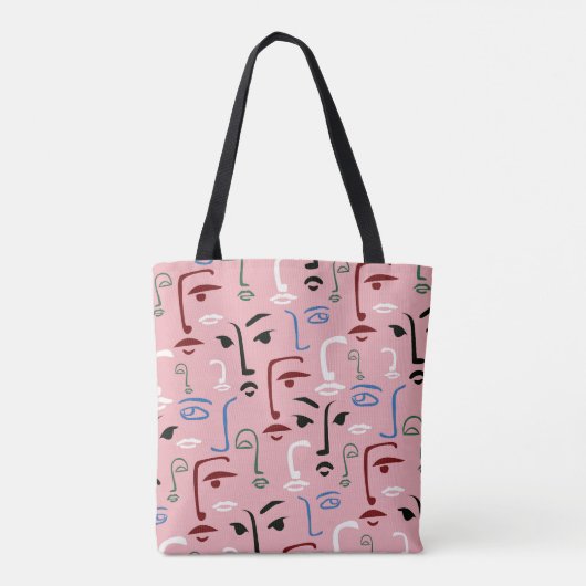 モノクロ顔 トートバッグ (裏面)