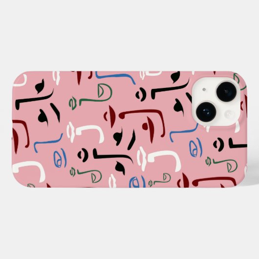 モノクロ顔 Case-Mate iPhoneケース (裏面 (横))