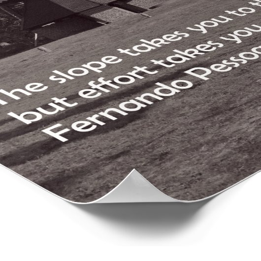 モノクロ風車および感動的引用文 ポスター (角)