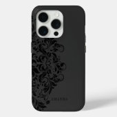 モノクロ黒スワールのマンダラモノグラム Case-Mate iPhoneケース (裏面)