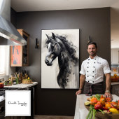 モノクロ黒馬 | Large Wall 絵画 Art's キャンバスプリント