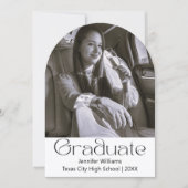 モノクロ2ショット写真 卒業パーティー アーチ 招待状 (正面)