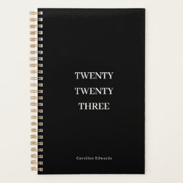 モノクロ2023年週1回の月次生産性 プランナー手帳