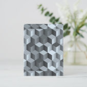 モノクロ3Dキューブデザイン ポストカード (スタンド正面)