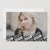 モノクロ4枚の写真卒業のお知らせ 招待状 (裏面)