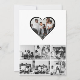 モノクロ7枚の写真の コラージュ カード