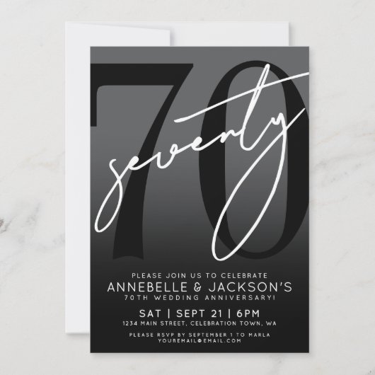 モノクロ70周年パーティー 招待状 (正面)