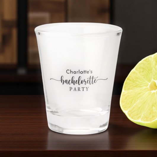 モノクロ おしゃれな ブライズメイド パーティー ショットグラス