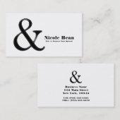 モノクロ アンパサンド おしゃれ 現代 カスタム 名刺 (正面/裏面)