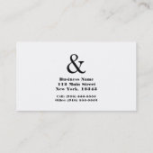 モノクロ アンパサンド おしゃれ 現代 カスタム 名刺 (裏面)