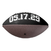 モノクロ ウェディング+イニシャル+日付 アメリカンフットボール (回転270)