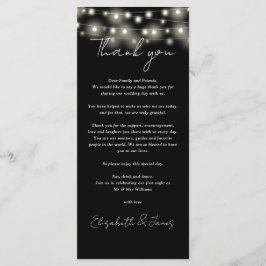 モノクロ ウェディング サンクス プレイカード メニュー