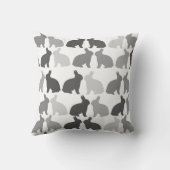 モノクロ ウサギ イースター 春の飾り クッション (裏面)