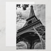 モノクロ エッフェル塔 パリ ヨーロッパ 旅行 便箋 (正面/裏面)