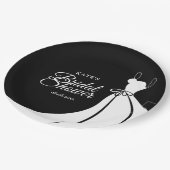 モノクロ エレガントドレス ブライダルシャワー ペーパープレート (アングル)