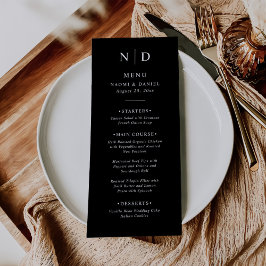 モノクロ エレガント クラシック ウェディング メニュー
