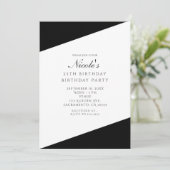 モノクロ エレガント シック パーティー 招待状 (スタンド正面)