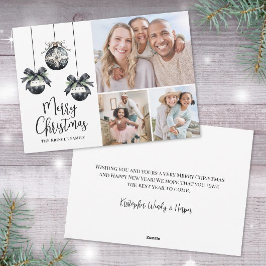 モノクロ エレガント シンプルな クリスマスの写真 シーズンカード