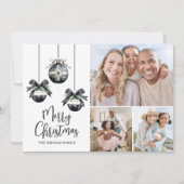 モノクロ エレガント シンプルな クリスマスの写真 シーズンカード (正面)