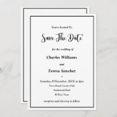 モノクロ エレガント スクリプト 招待状 (正面/裏面)