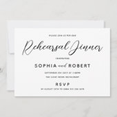 モノクロ カジュアル リハーサル ディナー 招待状 (正面)